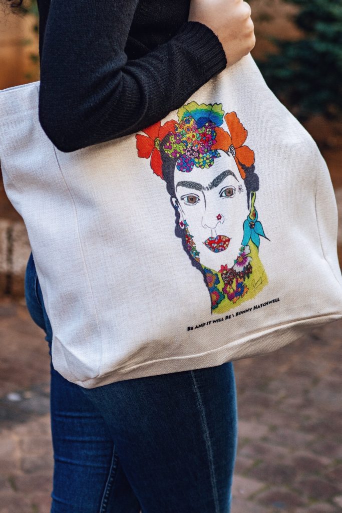 RONNIE'S DOODLES, FAKE TEL AVIV: FRIDA KALO TOTE